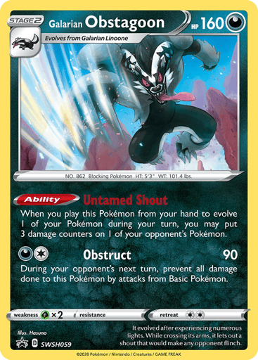Galarian Obstagoon — SWSH Black Star Promos #SWSH059
