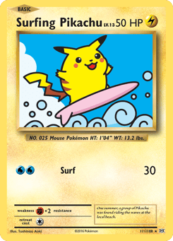 Gold Pokémon Cards — Surfing Pikachu