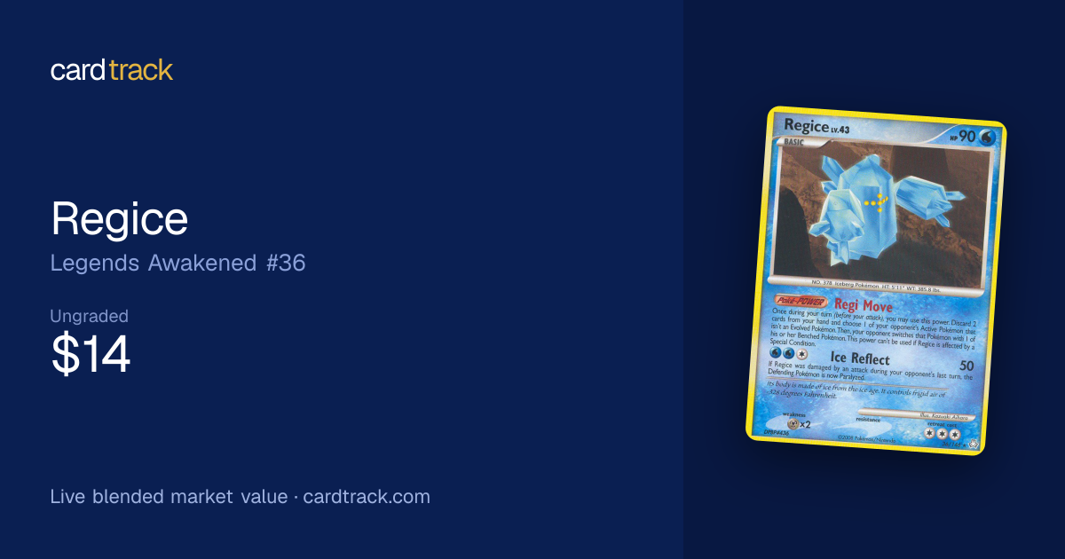 regice pokemon card value Regice Legends Awakened #36 — Value & Price