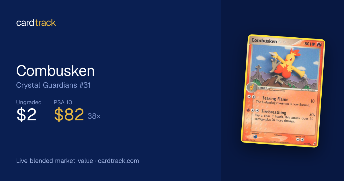 Combusken Price – Crystal Guardians #31/100 | CardTrack