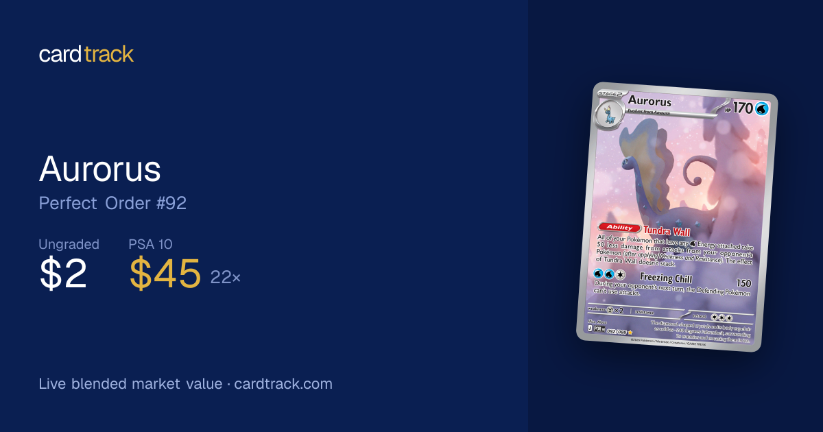 Aurorus Price – Perfect Order #092/088 | CardTrack