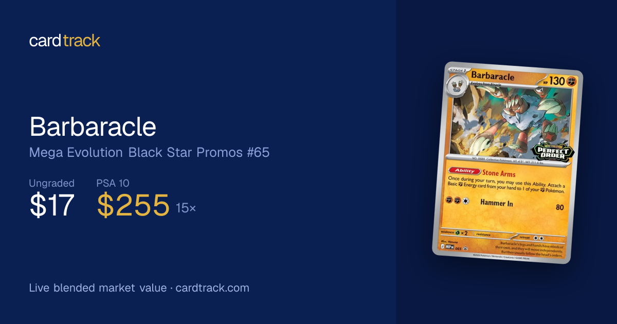 barbaracle pokemon card value Barbaracle Mega Evolution Black Star Promos #65 — Value & Price