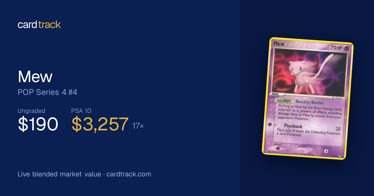 Mew Price – POP Series 4 #4/17 | CardTrack