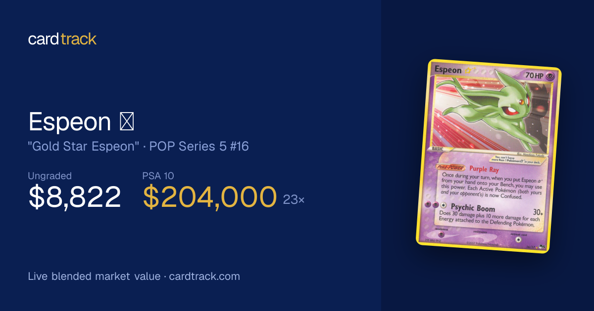 Espeon ☆ POP Series 5 #16 PSA 9 Price — Market Value