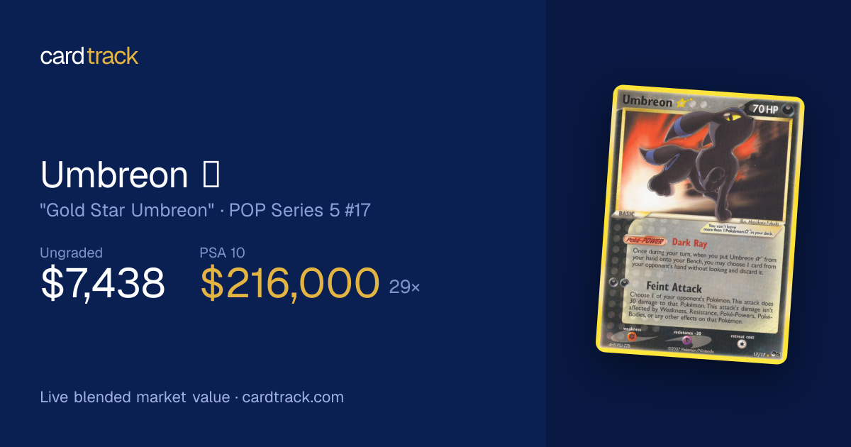 Umbreon ☆ POP Series 5 #17 PSA 10 Price — Latest Sold Values