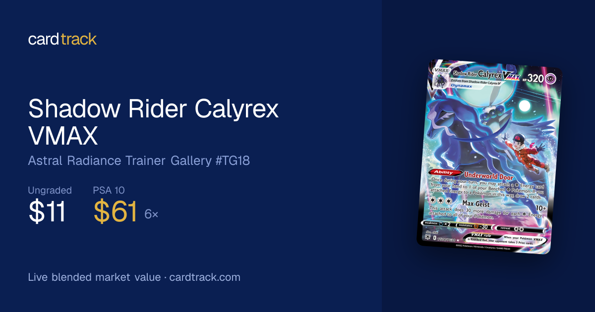 Shadow Rider Calyrex VMAX Price – #TG18/TG30 | CardTrack