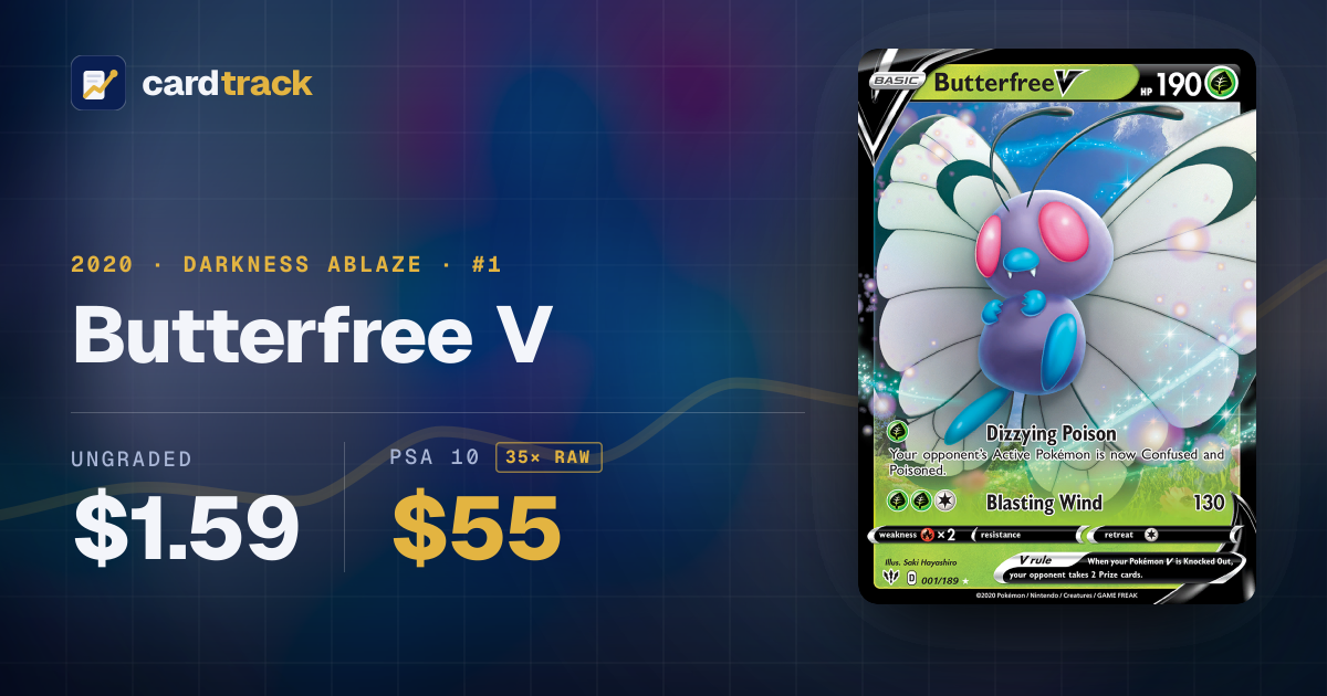 Butterfree V Price – Darkness Ablaze #001/189 | CardTrack