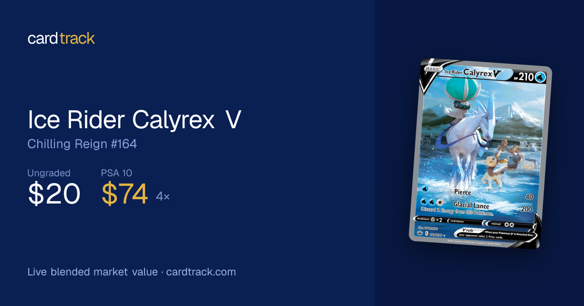 Ice Rider Calyrex V Price – Chilling Reign #164/198