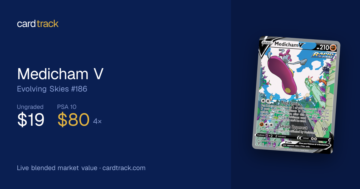 Medicham V Price – Evolving Skies #186/203 | CardTrack